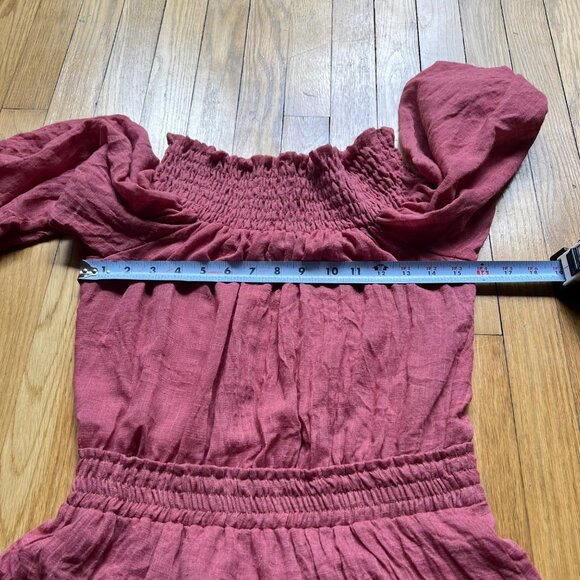 Misa Los Angeles Size S Pink Brick Darla Off Shoulder Mini Dress - Picture 11 of 15